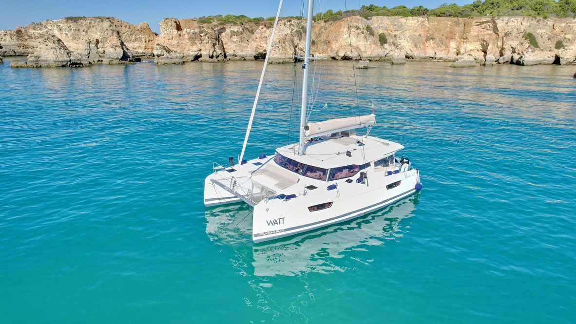 WATT anchored in the Algarve's turquoise waters